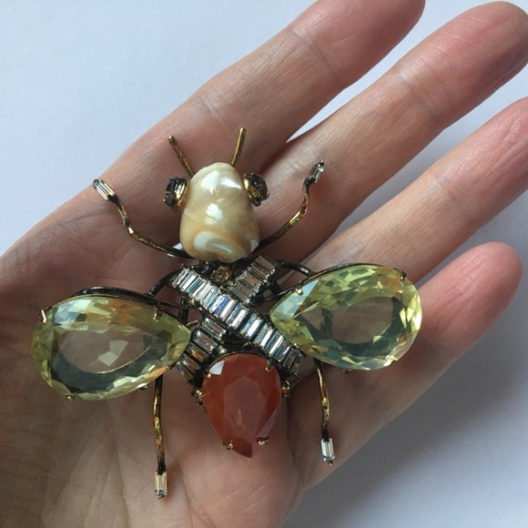 C&D JEWELRY Vintage Costume Bee Bug Fly Insect Beetle Brooch Pin Iradj Moini - Picture 9 of 11